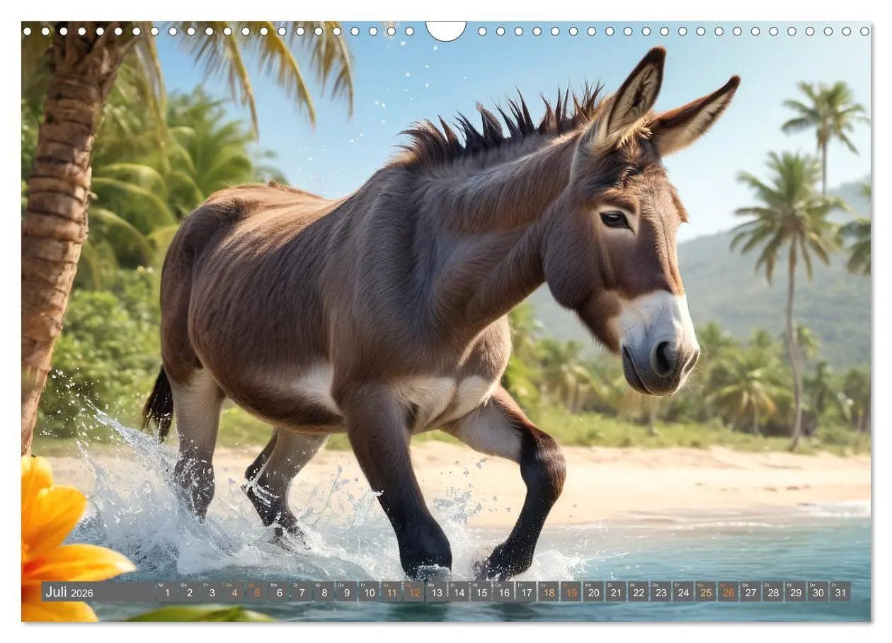 Bild: 9783457355466 | Eselträume (Wandkalender 2026 DIN A3 quer), CALVENDO Monatskalender